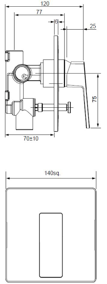 blaze-shower-mixer-with-diverter-technical-drawing