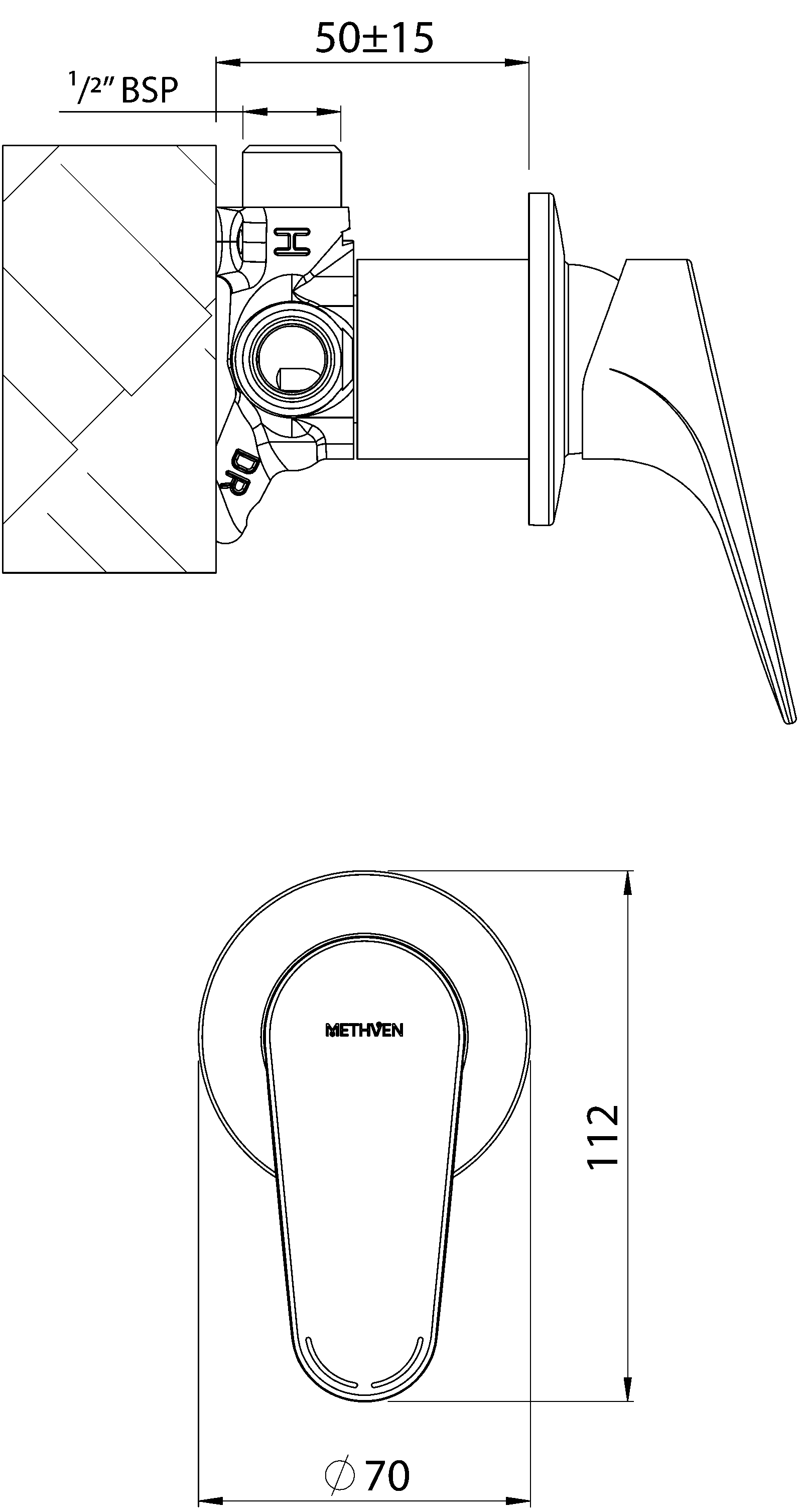 maku-mini-shower-mixer-technical-drawing